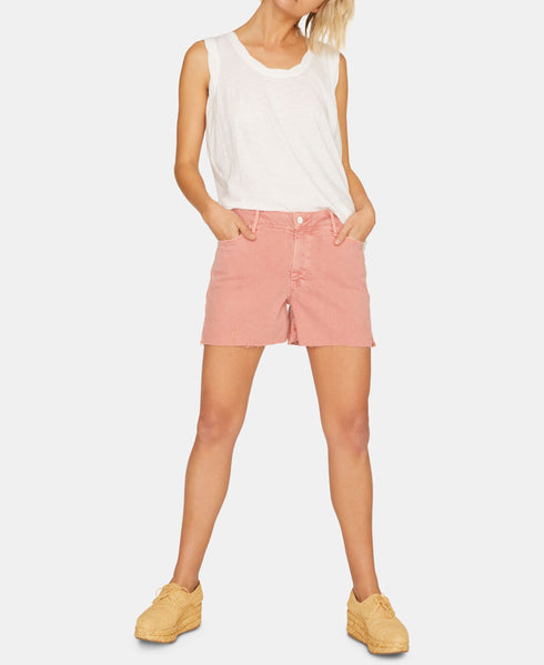 Sanctuary Midi Split Ripped Denim Shorts